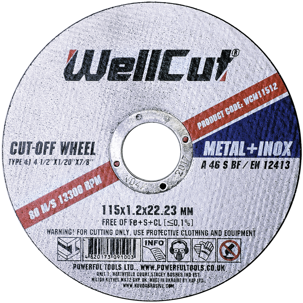 Круг відрізний WellCut 115x1.2x22.23 мм, по металу